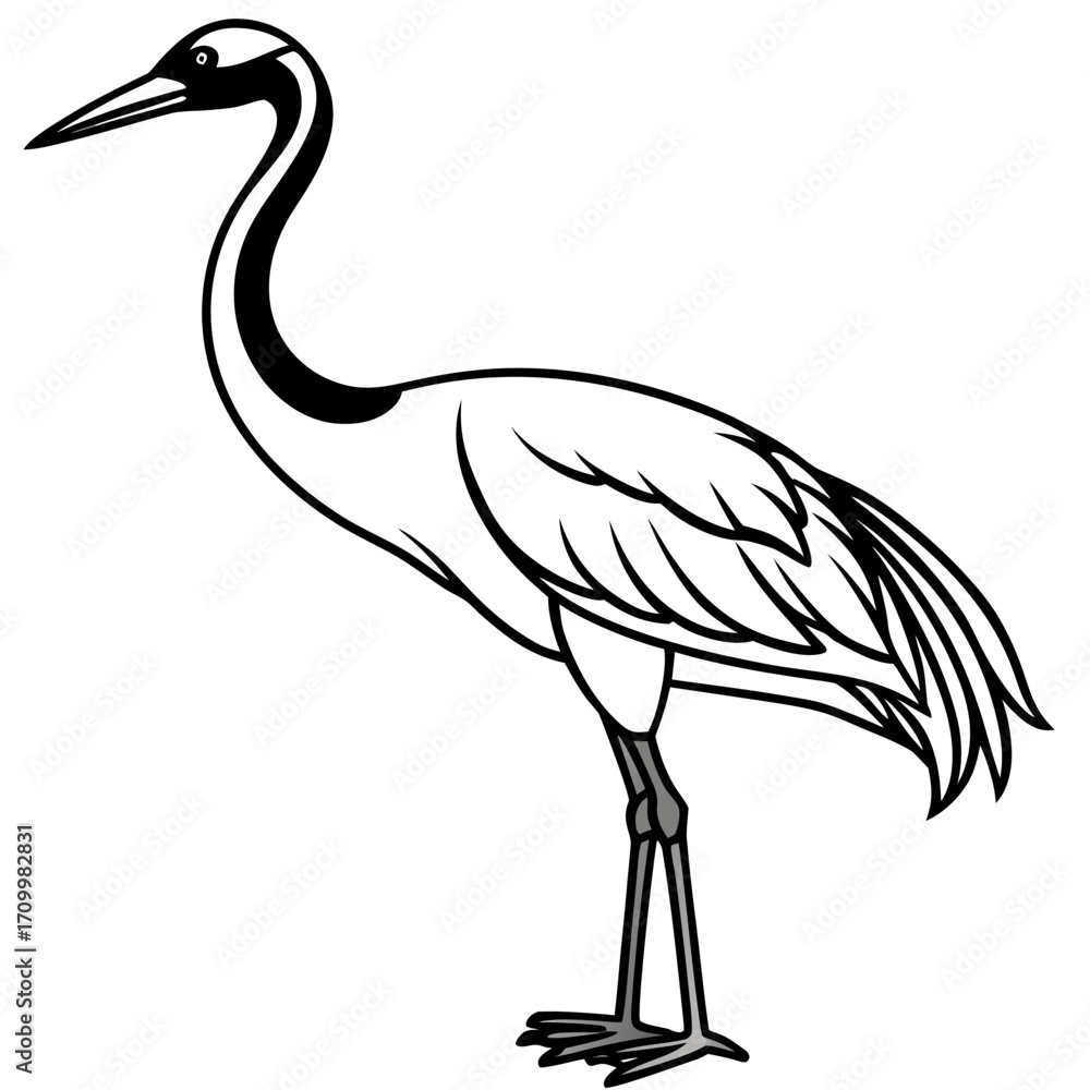 Obraz premium Crane line art vector