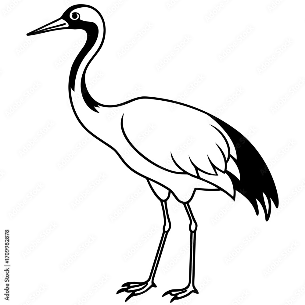 Obraz premium Crane line art vector