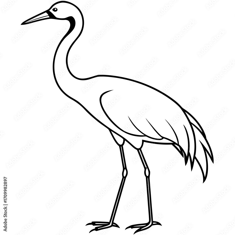 Obraz premium Crane line art vector