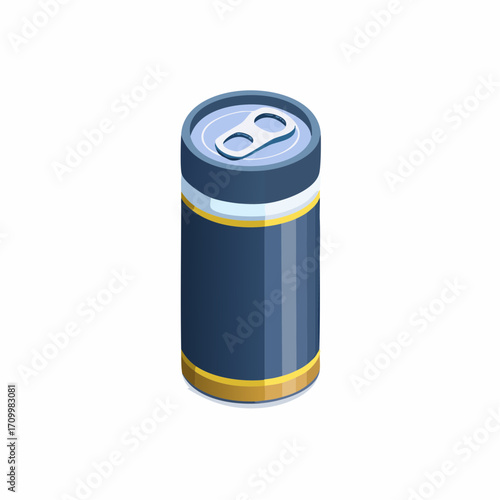 Sleek dark beverage can with golden accents, ready for your brand design and marketing campaigns.