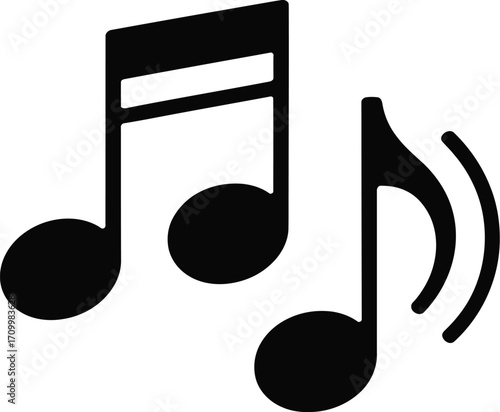 Musical notes icon representing melody rhythm and harmony perfect for music apps and websites