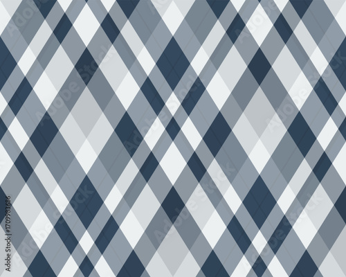 Argyle pattern of geometric rhombus. Harlequin check wallpaper design. Classic diamond shaped textile material for web background, print fabric clothing, sweater, wrapping paper, gift card, invitation