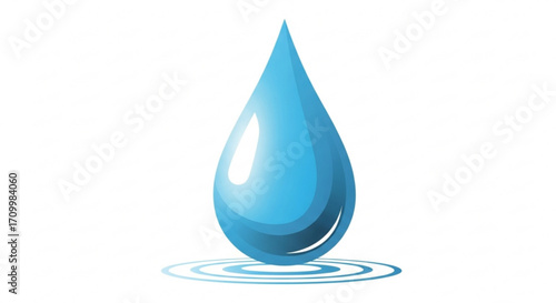 Water drop with ripple effect, representing purity, freshness, and the essence of life