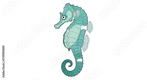 Seahorse with intricate details, a unique marine creature symbolizing grace and gentleness
