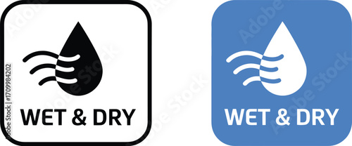 Water resistant icon wet and dry symbol showing adaptability and functionality