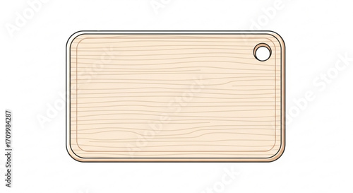 Empty wooden cutting board kitchen utensil for food preparation and serving cooking equipment