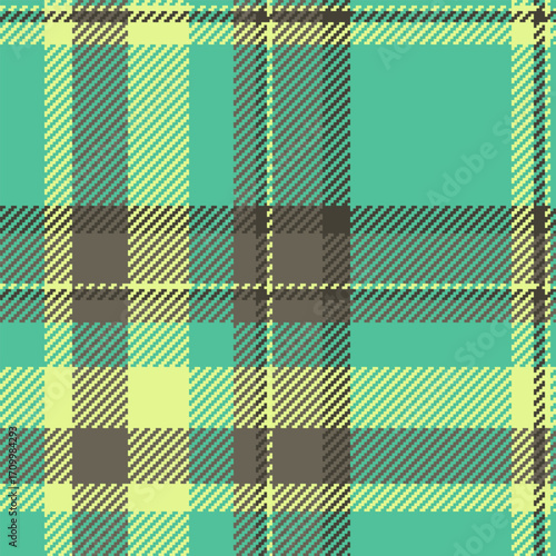 Path texture seamless vector, scarf tartan pattern background. Hunter check textile plaid fabric in mint and pastel colors.