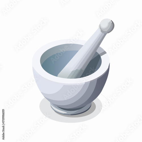 Professional mortar and pestle preparing natural ingredients for holistic wellness and organic remedies