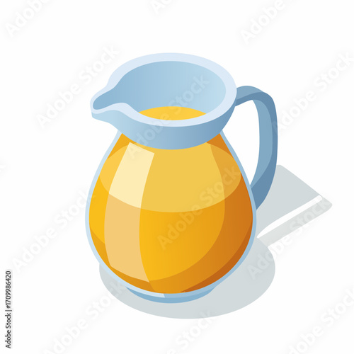 Refreshing pitcher of bright orange liquid, perfect for healthy breakfast or vibrant beverage concepts