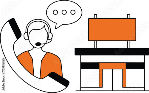 Customer service representative connecting with clients, symbolizing communication and support for business
