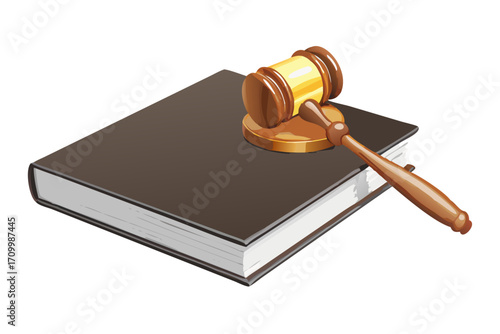 Wooden gavel resting on a legal book