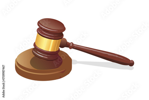 Wooden judges gavel and sound block