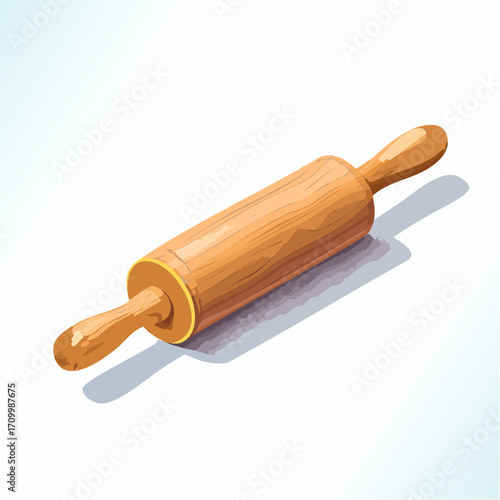Crafting delicious baked goods with this classic wooden rolling pin, essential for any kitchen