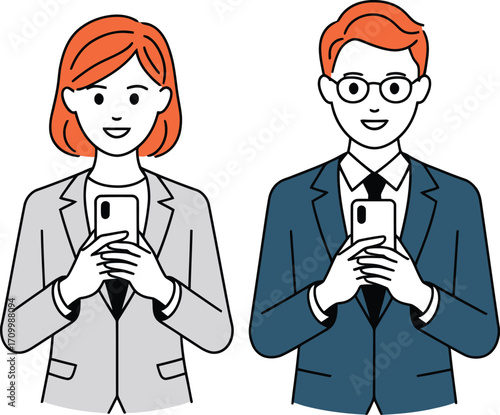 Professional colleagues connecting online with smartphones, embracing modern communication and teamwork.