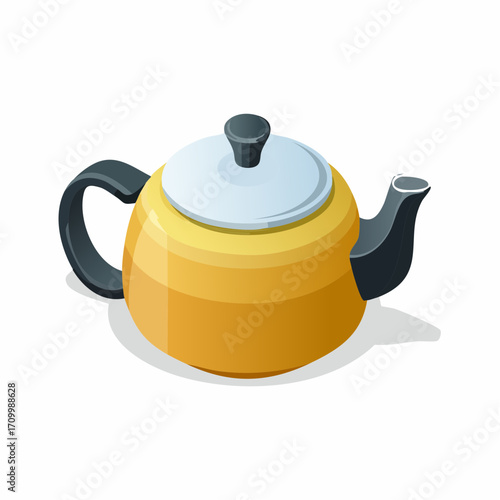Elegant yellow teapot with modern design offers a touch of warmth and sophistication for your kitchen or cafe.