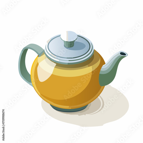 Warm inviting teapot filled with golden amber liquid, perfect for cozy moments and beverage branding.
