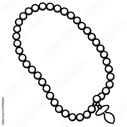 Rosary Beads line art vector
