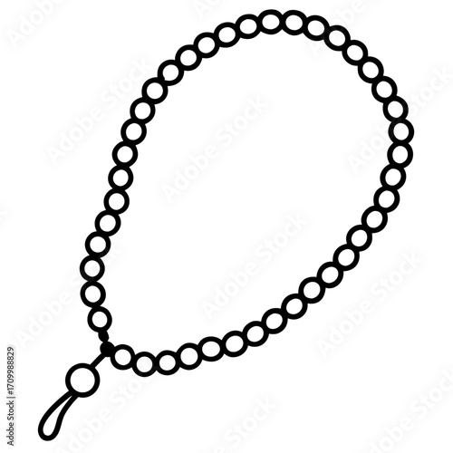 Rosary Beads line art vector
