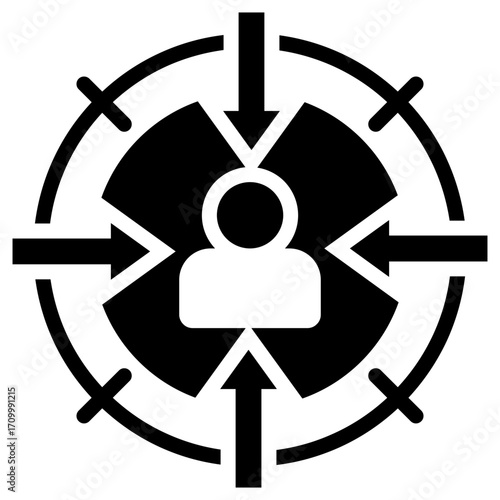 Target audience icon for content marketing, business, website, application, printing, document, poster design, etc