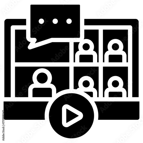 Webinar icon for content marketing, business, website, application, printing, document, poster design, etc