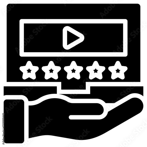 Video rating icon for content marketing, business, website, application, printing, document, poster design, etc