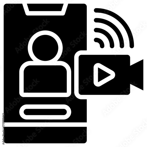 Live streaming icon for content marketing, business, website, application, printing, document, poster design, etc