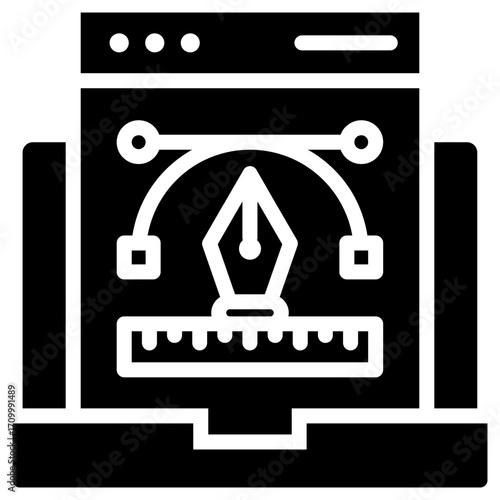 Graphic editor icon for content marketing, business, website, application, printing, document, poster design, etc
