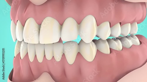 Human Teeth 3D Model: Side and Front Views