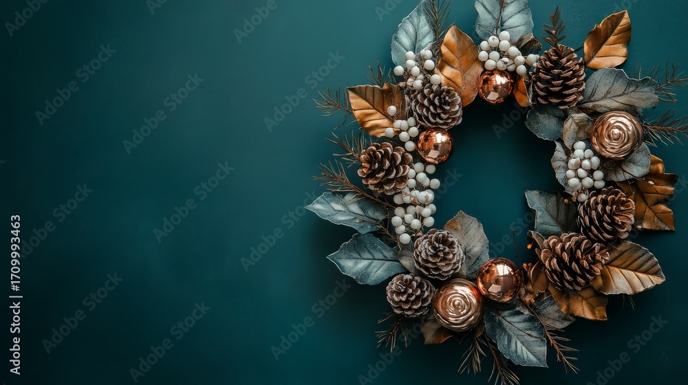 Naklejka premium Luxurious Autumn Wreath Design