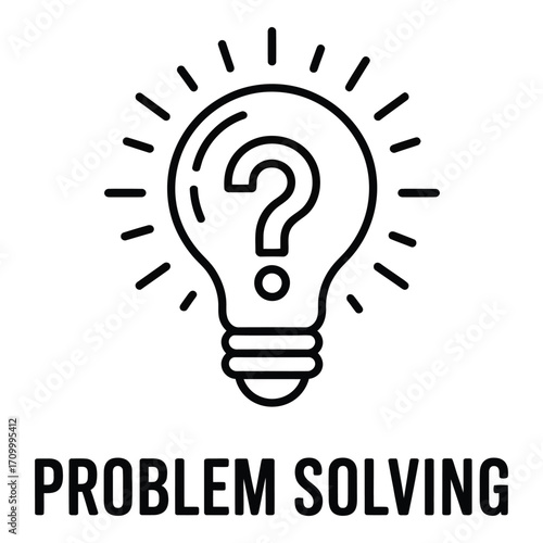 Lightbulb with question mark represents problem solving and creative thinking process concept idea generation silhouette