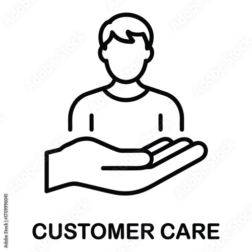 Customer care and support with a hand holding a person in need of assistance and help online always silhouette
