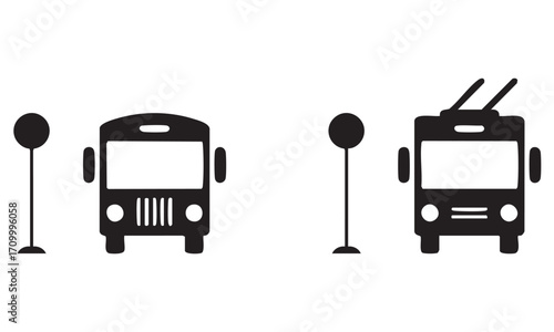 Bus icon trolleybus icon vector illustration
