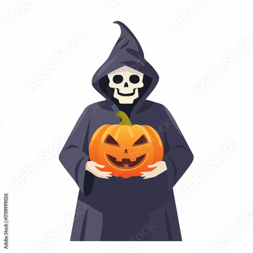 Grim Reaper with Jack-o'-lantern for Halloween
