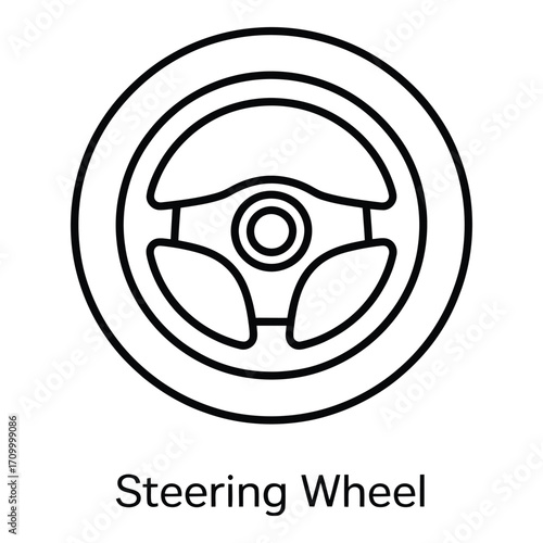 Steering wheel icon for vehicle control and navigation system interface design and automotive industry use silhouette