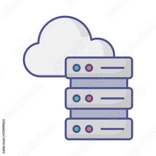 Cloud computing, Vector Icon which can easily modify or edit