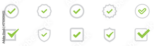 Check mark icon. Check mark vector icon. Checkmark Illustration. Vector symbols set ,green checkmark isolated on white background. Correct vote choise isolated symbol. Vector Illustration. EPS 10