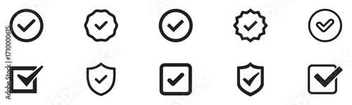 Check mark icon. Check mark vector icon. Checkmark Illustration. Vector symbols set ,green checkmark isolated on white background. Correct vote choise isolated symbol. Vector Illustration. EPS 10