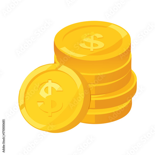 Dollar Coins Vector Icon