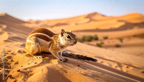 Fototapeta Naklejka Na Ścianę i Meble -  Desert squirrel on dune
