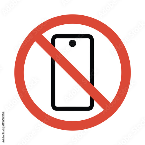 No mobile phones allowed sign prohibiting cellphones in a specific area or situation warning symbol 96 silhouette