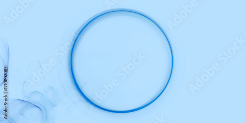 Großer blau leuchtender Kreis mit transparenten Blasen im Hintergrund – digitales Symbol für IT, Daten, Wissenschaft, Forschung und vernetzte Kommunikation der Zukunft, rund
