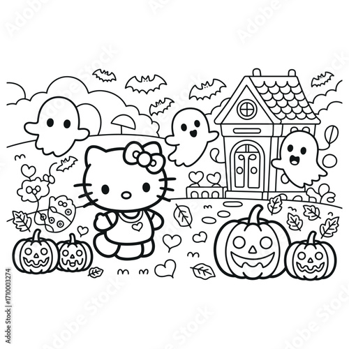 Spooky and fun halloween coloring book pages for kids featuring classic holiday characters and scenes for creative artistic expression