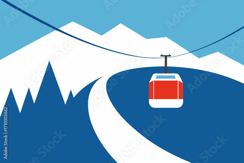 cable car in the mountains