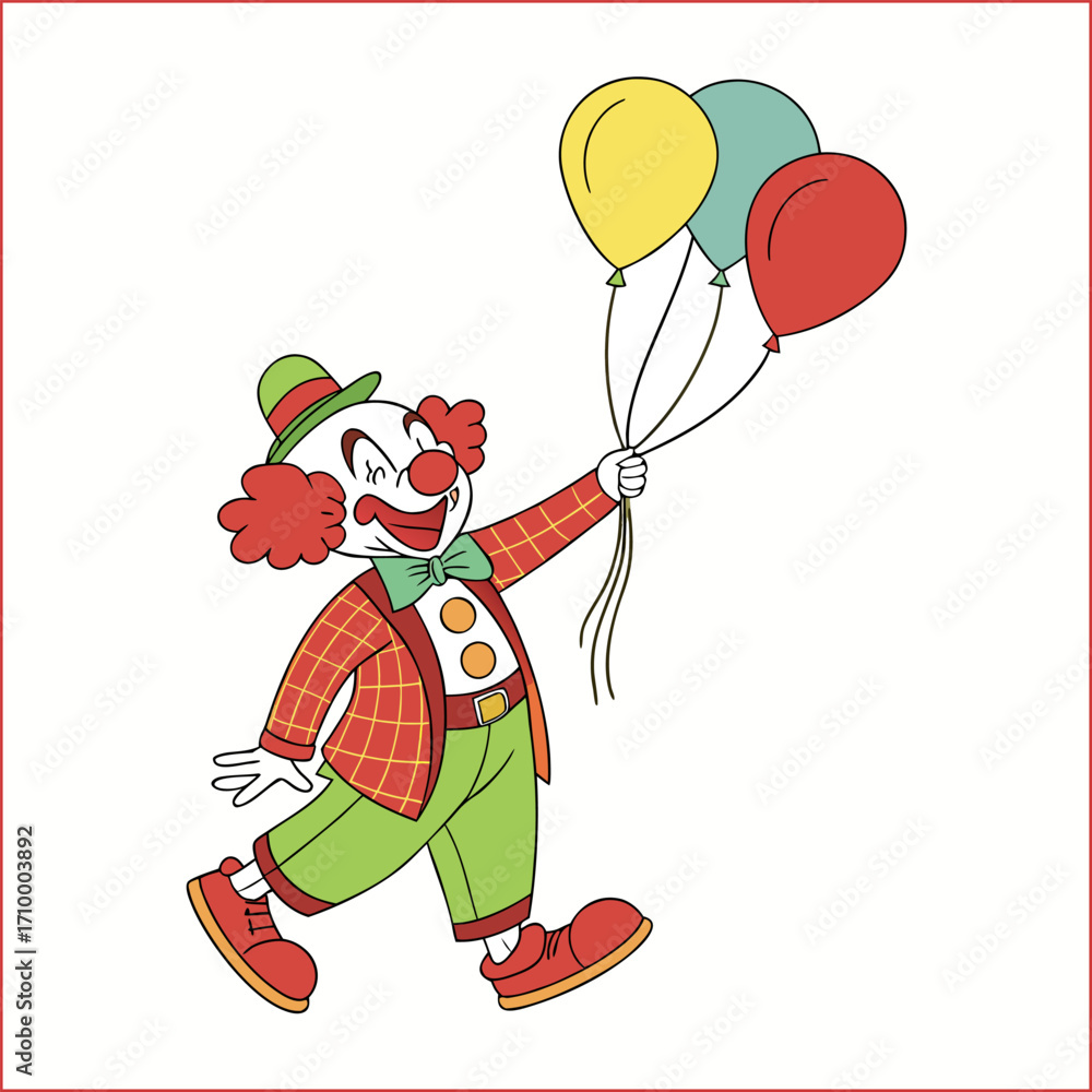 Naklejka premium Funny clown