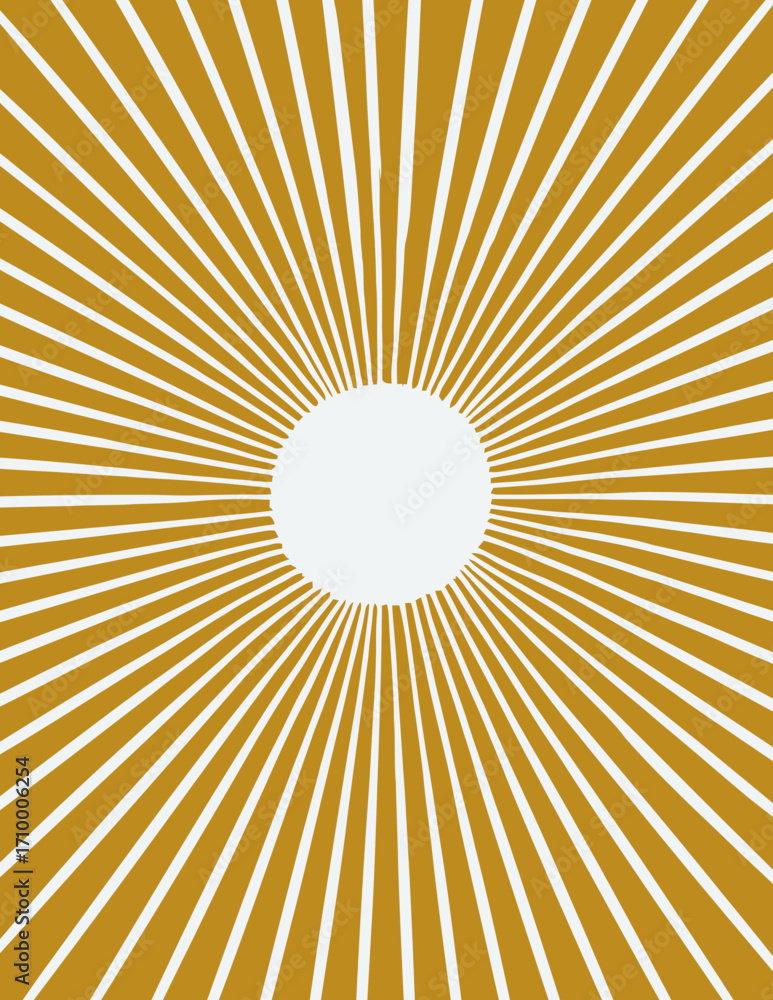 Obraz premium Motif solaire abstrait, éclatement doré, fond vectoriel