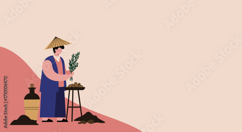 Two young people in casual attire working remotely on laptops at home, surrounded by plants. Ideal for remote work, online learning, or digital collaboration concepts.
