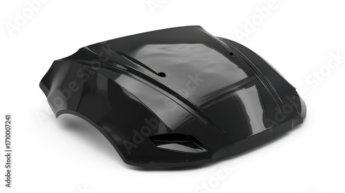 Black plastic hood part