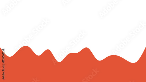 Abstract orange-red wavy border on a crisp white background. Ideal for modern graphic design, branding elements, and creative presentations.
