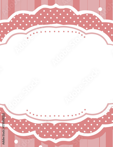 Cadre vectoriel rose et blanc simple et mignon
