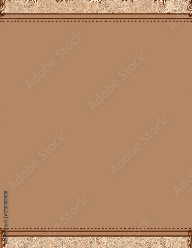 Cadre vectoriel brun clair, fond uni, texture lisse